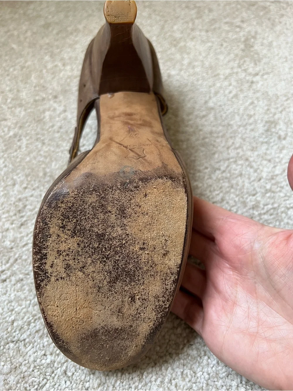 Coclico Cocoa Brown Leather Mary Jane heels